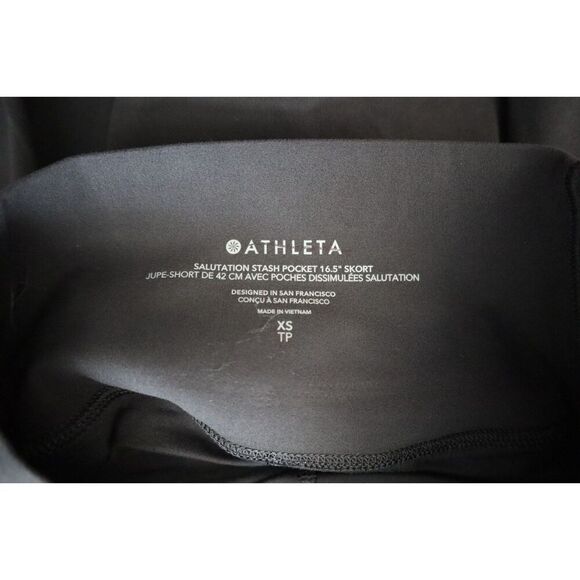 Athleta 837435 Women's Sz XS Black Salutation Stash 16 1/2 Skirt Skort - Picture 5 of 12